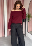 Bardot Jumper - Burgundy