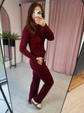 Molly Cardigan Co-ord - Burgandy