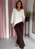 REDIAL Wide Leg Jeans - Chocolate Brown