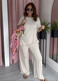 Soft Rib Asymmetric T - Biege