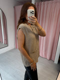 Cable Knit Waistcoat - Caramel