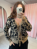 Bow Front Cardigan - Leopard