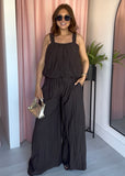 Bubble Hem Co-ord - Brown