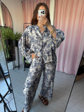 Safari Print Co-ord - Navy