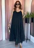 Cotton Raw Edge V Neck Dress - 5 Colours