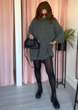 Zip Front Jumper Dress - Grey