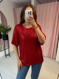 Sequin T-shirt - Red