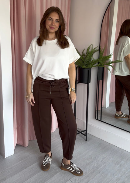 Seam Front Peg Jogger - Brown