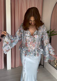 Floral Gypsy Top - Blue
