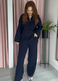 Zip Front Loungeset - Navy