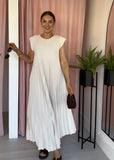 Pleated Maxi Dress - Cream