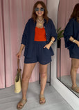 Cotton Pocket Shorts - Navy
