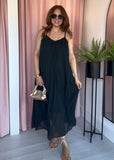 Cotton Raw Edge V Neck Dress - 5 Colours
