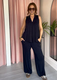 Soft Jersey Sleeveless Loungeset - Navy