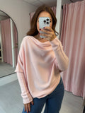 Asymmetric Drape Jumper - Pink