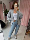 Ribbed Cardigan - Grey