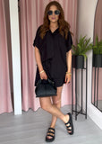 Classic Shirt & Shorts Co-ord - Black