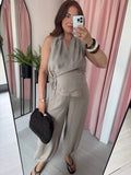 Harper Relaxed Waistcoat & Ballon Trouser Co-ord - Light Taupe