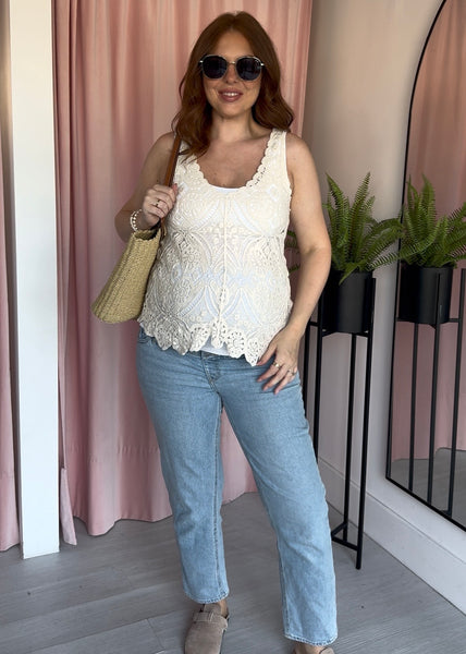Crochet Cami - Beige