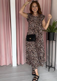 Pleated Maxi Dress - Leopard