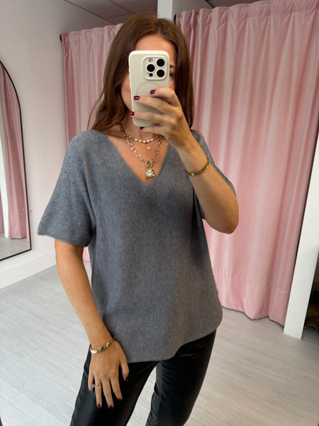 Knitted Top - Grey