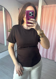 Cinch Waist T - Brown