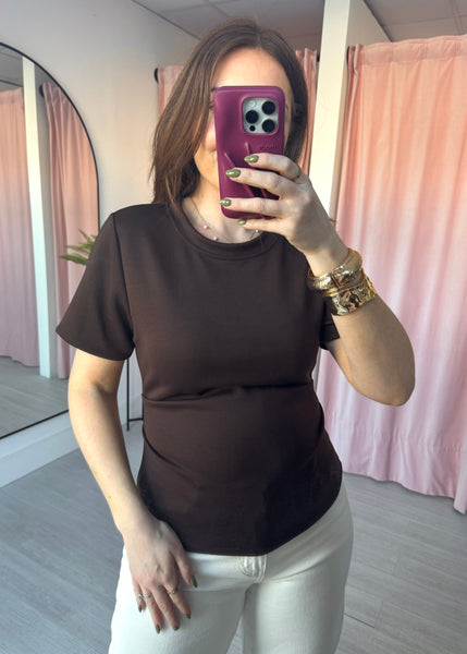 Cinch Waist T - Brown
