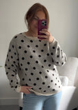 Knitted Polka Dot Jumper - Beige