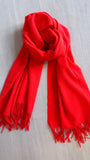 Brushed Fringe Scarf - Fluro Orange