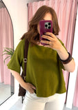 Knitted Batwing Top - Green