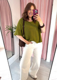 Knitted Batwing Top - Green