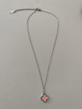 Clover Necklace - Silver & Pink