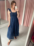 Emma Broderie Anglaise Dress - Navy