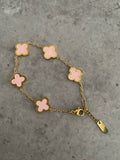 Clover Bracelet - Gold & Pink