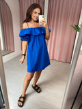 Off Shoulder Dress - Blue