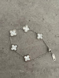 Clover Bracelet - Silver & White