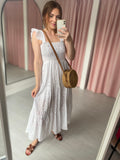 Emma Broderie Anglaise Dress - White