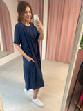 Tiered T-shirt Dress - Navy