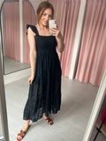 Emma Broderie Anglaise Dress - Black