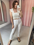 Jessie Shirred Top - White