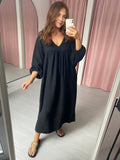 Cheesecloth Winnie Midi Dress - Black