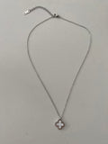 Clover Necklace - Silver & Pink