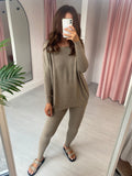 Voyelles Knitted Loungeset - Taupe