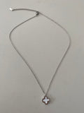 Clover Necklace - Silver & White