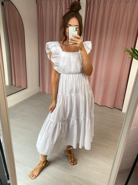 Bow Back Midi Dress - White – Manamou