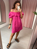 Off Shoulder Dress - Pink