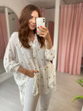 Oversized Spot Sequin Shirt - White