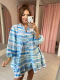 Mia Tunic Dress - Blue & White
