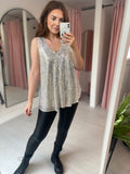 Sequin Swing Vest - Champagne