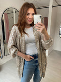 Oversized Sequin Shirt  - Champagne